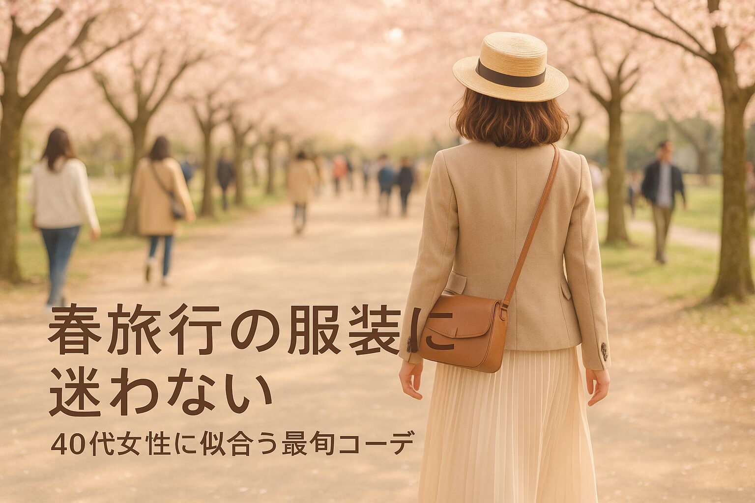 春 旅行 コーデ 40 代